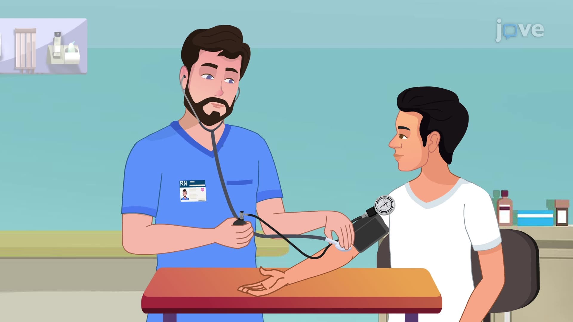 Assessment of blood pressure in brachial artery(two-step method)